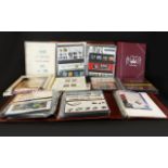 Box Containing Seven Stamp Albums To Include Royal Mail Mint Stamps, Presentation Packs,