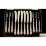 Mappin & Webb Top Quality ( 12 ) Piece Fruit Set, Consists of Six Fruit Forks and Six Knives.