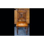 Victorian Period Nice Quality and Solid Oak Hall Chair. c.1880.