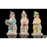 Beswick Hand Painted Clown Figures ( 3 ) In Total.
