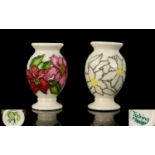 Moorcroft Pair of Modern - Rare Tubelined Miniature Vases ( 2 ) Two Vases In Total. One with Only