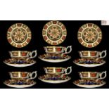 Royal Crown Derby Old Imari Pattern Superb Quality - Hand Painted Set of Six Cups and Saucers.