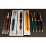 A Collection Of Mostly Parker Ballpoint Pens To include two boxed fountain pens and Papermate.