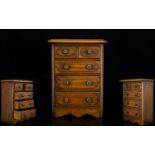 Georgian Period Good Quality - Handmade Oak Apprentice Piece Chest of Drawers. c.1900 - 1910. Well