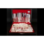 Boxed Canteen Of Cutlery Cooper Ludlam plated cutlery set in fitted box,