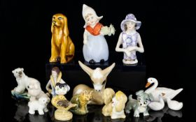 A Small Collection Of Wade Whimsies Odd Disney, various animals, souvenir from Holland, half boudoir