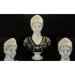 A Late 19th /Early 20th Century Art Nouveau Marble Portrait Bust - Possibly Queen Alexandra Of