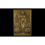 British Empire Exhibition Art Nouveau/Art Deco Transition Rectangular Shaped Bronze Plaque London
