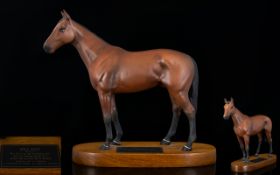 Beswick Connoisseur Horse Figure ' Mill Reef ' Model No 2421. Designer Albert Hallam.