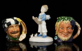 Royal Doulton Small Character Jugs ( 2 ) In Total. Comprises 1/ The Trapper - Small Size. D6612.