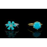 Two Sleeping Beauty Mine Turquoise Rings,