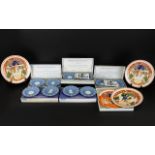 Wedgwood Set of 5 Pairs of Compotiers American state seal series in pale blue Jasper numbers 9-13