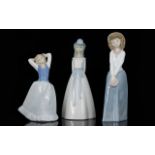 A Collection Of Three Spanish Ceramic Figures To include Nao 'Nadal',
