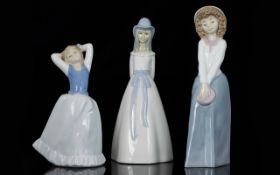 A Collection Of Three Spanish Ceramic Figures To include Nao 'Nadal',