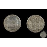 Spanish Silver - Piece of Eight Reals Coin, Date 1738, Good Grade - Please See Photo.