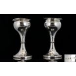 Art Nouveau Heavy Pair of Silver Tulip Shaped Vases of Excellent Form. Hallmark Birmingham 1902,