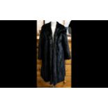 Full Length Dark Brown Mink Coat fully lined in polysatin with embroidered detail to lower inside