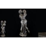 Heredity Bronzed Resin Figure by R. Cameron titled 'The Embrace' circa 1990s. Stands 14.25" 36.