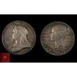Queen Victoria Diamond Jubilee Large Silver Medallion 1837-1897, near mint condition.