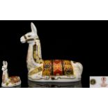 Royal Crown Derby Hand Painted Collectors Guild Exclusive Paperweight for 2001 ' Llama ' Gold