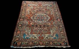 Late 19th/ 20th Century Wool Carpet Brick red ground with deep borders and traditional Persian