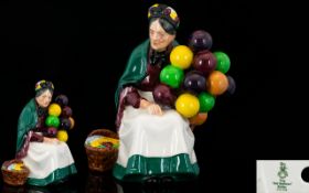 Royal Doulton Early Hand Painted Figure ' The Old Balloon Seller ' HN1315. Designer L. Harradine.