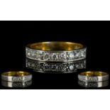 18ct Gold Attractive Half-Eternity Diamond Set Ring marked 750 - 18ct.