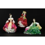 Royal Doulton Hand Painted Porcelain Figures ( 3 ) In Total. Comprises 1/ Elyse HN2474, Designer M.