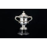 Walker And Hall Quality And Impressive Twin Handle Trophy Cup Raised on stepped,