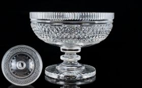 Waterford - Heavy Cut Crystal Superb Quality Early Large - Pedestal Bowl ' Castle town ' Old Logo