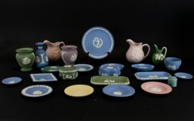 A Collection Of Assorted Wedgwood Pieces Including Jasperware Pin Trays, Vases, Jugs, Urns,