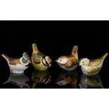 Royal Crown Derby - Good Quality Hand Painted Collection of Bird Paperweights ( 4 ) Four In Total.