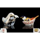 Royal Crown Derby Hand Painted Bird Paperweights ( 2 ) In Total.