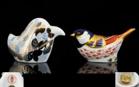 Royal Crown Derby Hand Painted Bird Paperweights ( 2 ) In Total.