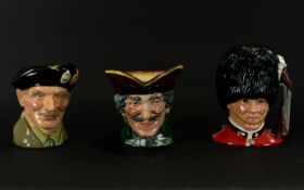 Royal Doulton Hand Painted Character Jugs (3), 1/ Monty (1887--1976), D6202, designer H.