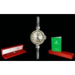 Rolex Tudor Royal Ladies 9ct White Gold Diamond Set Cocktail Watch with Integral 9ct Gold V Type