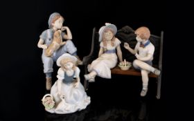 Nadal - Lladro Style Ltd and Numbered Edition Hand Painted Figures (3) in total.