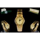 Gucci Vintage 3300 Gold Plated Watch Analogue 12 hr dial with Roman numerals to bezel,