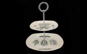 Midwinter Nature Study 2 Tier Cake Stand. Designed by Terence Conran made by Midwinter