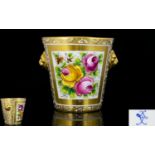 French Empire Sevres Superb Hand Painted Porcelain Twin Handle Cachepot Circa 1800 - 1814 Sevres