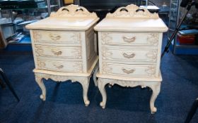 A Pair of Cream Painted Bedside Cabinets.