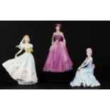 Coalport Hand Painted Figurines ( 3 ) In