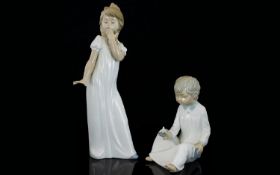 Nao by Lladro Pair of Porcelain Figures