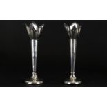 Art Nouveau Period Pair of Silver Tulip