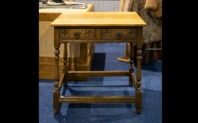 A Two Drawer Desk Oak desk of rustic for