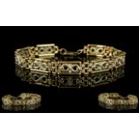 9ct Gold - Two Tone Fancy Bracelet with