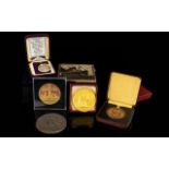 A Small Collection Of Commemorative Medals To include boxed reproduction Lusitania medal,