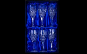 Rockingham Crystal set of Crystal Large Wine Glasses.