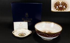 Spode Millennium Celebration Crimson Cutty Sark Bowl Boxed and certificated, white ground with