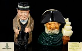 Royal Doulton Hand Painted Toby Jug Winston Churchill' medium size designer Harry Fenton D 6172.